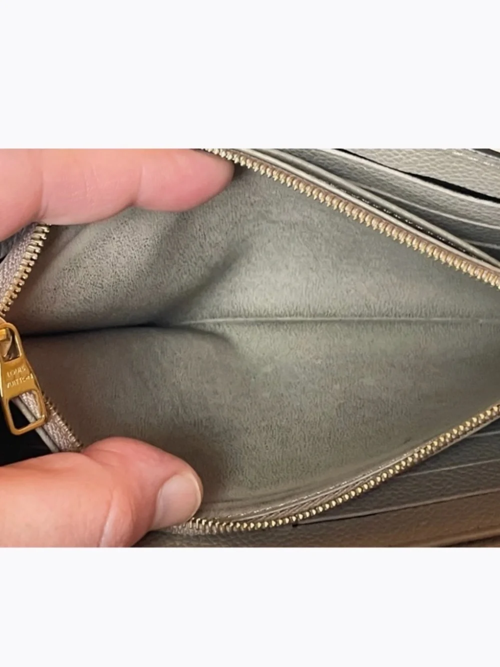 Louis Vuitton Empreinte BICOLOR Tourterelle Dove Grey Beige Creme SARAH WALLET